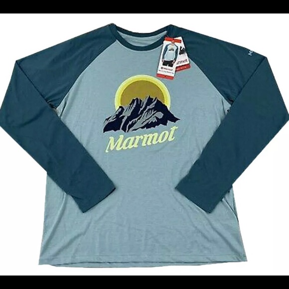 New MARMOT Long Sleeve Tee Blue Shale - Picture 3 of 3